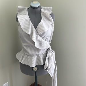 Ralph Lauren ruffled wrap blouse.